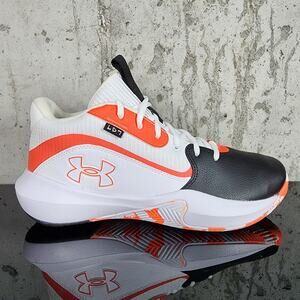 Under Armour Lockdown 7 Basketball Shoes White/Orange/Black Size 11